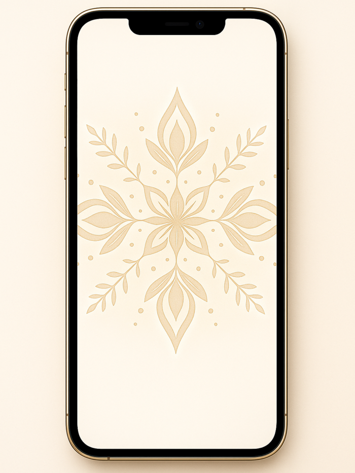 Golden Folk-Art Snowflake – Christmas Phone Wallpaper