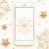 20251203_1029_Snowflake Wallpaper Mockup_remix_01kbhn6sjnef1ar565mzhxayth Minimal Line-Art Snowflake on Cream – Christmas Phone Wallpaper
