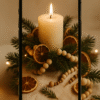 Candlelit Winter Table – Aesthetic Boho Christmas Wallpaper