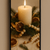 Candlelit Winter Table – Aesthetic Boho Christmas Wallpaper