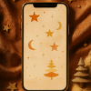 20251203_1352_Luxury Starry Backdrop_remix_01kbj0s3r1eqvv9zxdsejdmt7p Golden Stars & Crescent Skies – Boho Christmas Phone Wallpaper