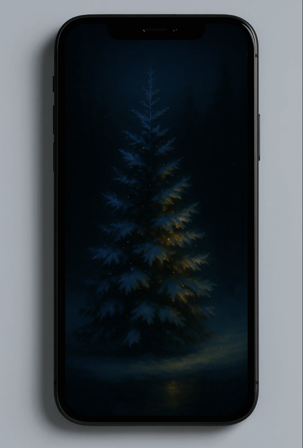Screenshot 2025-12-01 at 20.22.29 Frostlit Tree in the Midnight Forest – Christmas Phone Wallpaper