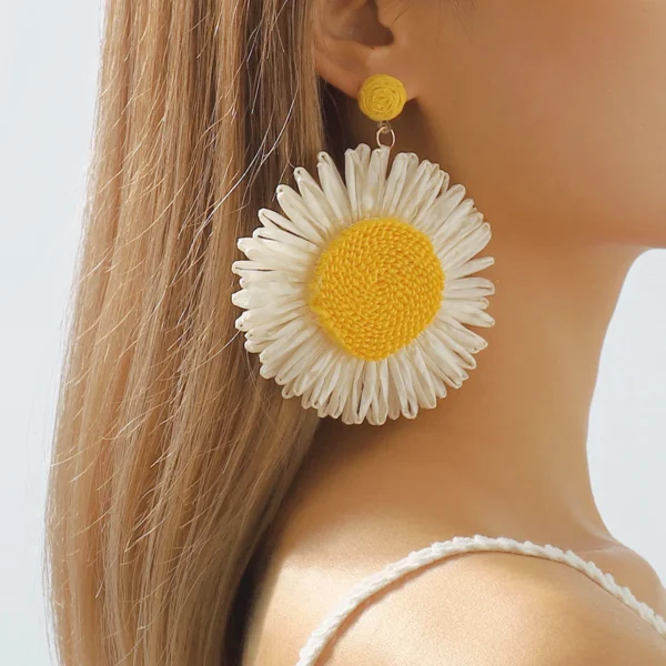 Sunflower Bloom Boho Floral Earrings
