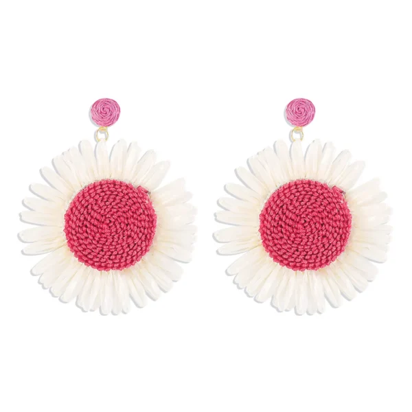 Sunflower Bloom Boho Floral Earrings Pink – Spirit & Rebel