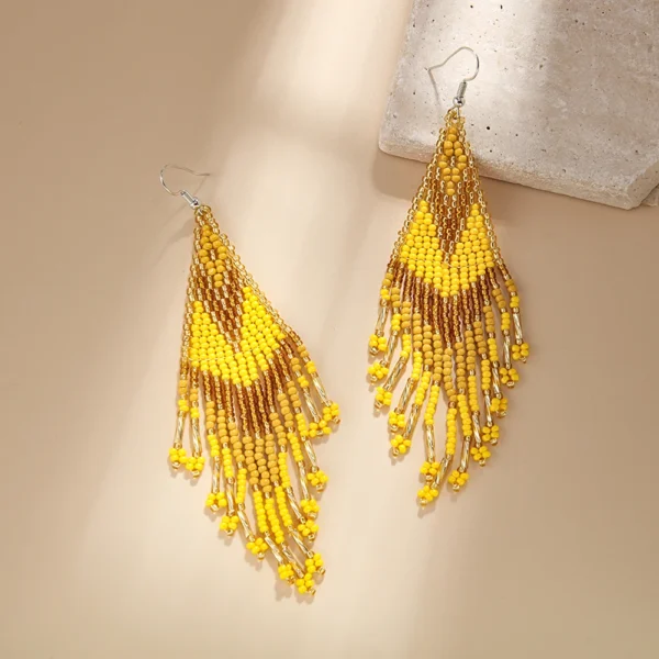 Spirit Flow Fringe Boho Earrings Yellow – Spirit & Rebel