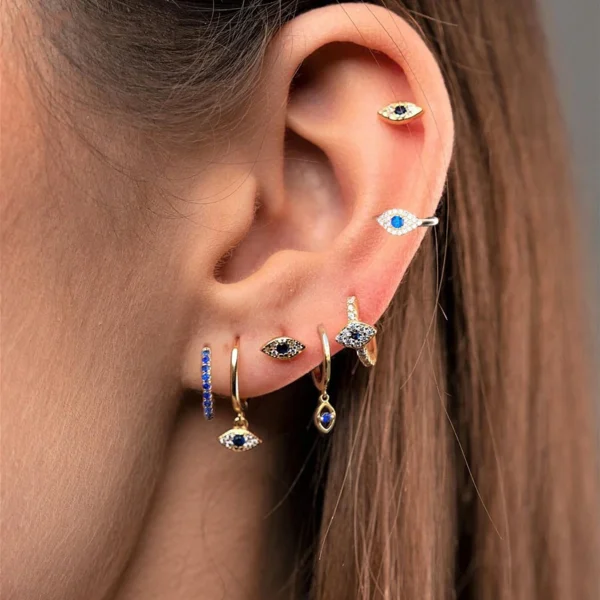 Mystic Evil Eye Huggie Hoop Earrings