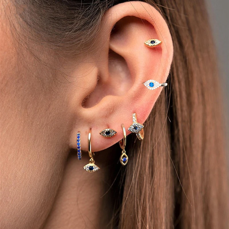Mystic Evil Eye Huggie Hoop Earrings