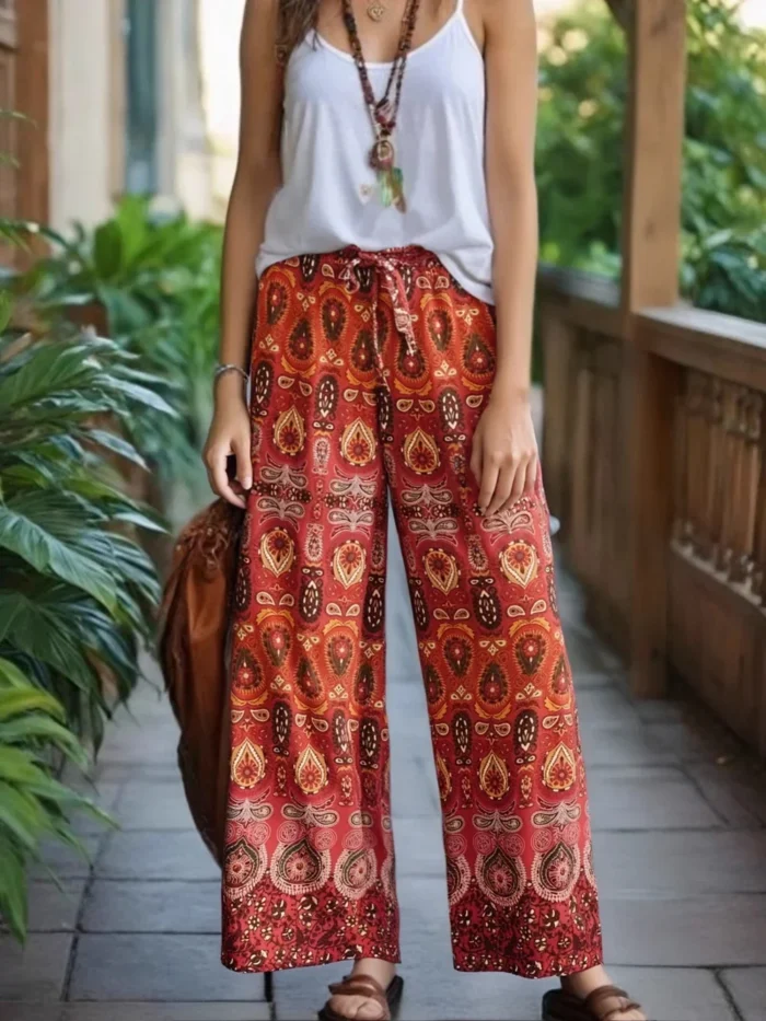 Boho Chic Wide-Leg Pants for Effortless Style and Comfort