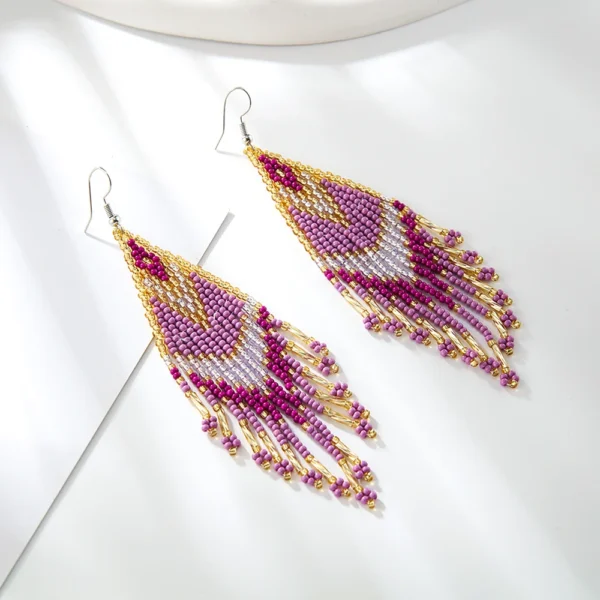 Spirit Flow Fringe Boho Earrings Purple – Spirit & Rebel