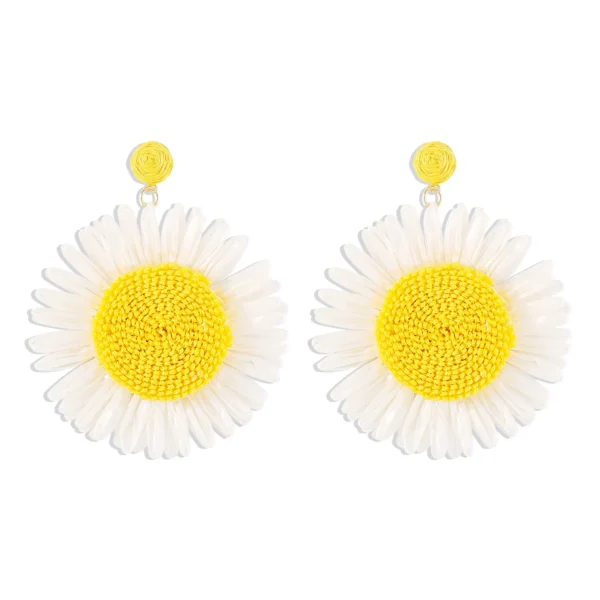 Sunflower Bloom Boho Floral Earrings Yellow – Spirit & Rebel