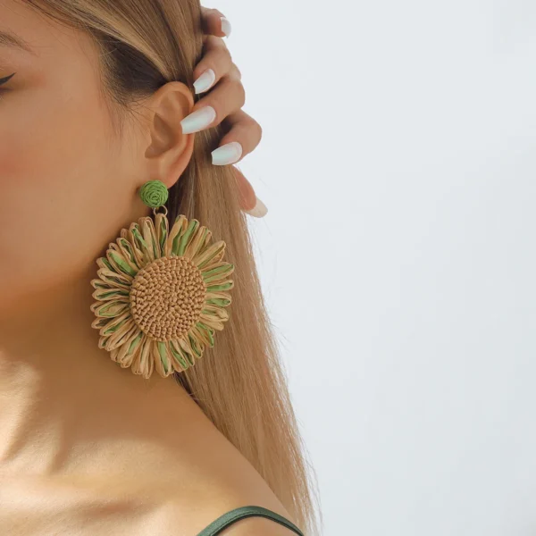 Sunflower Bloom Boho Floral Earrings