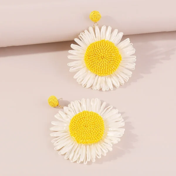 Sunflower Bloom Boho Floral Earrings