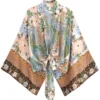 Boho Kimono with Vibrant Floral Print and Tie Detail