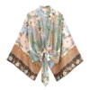 Boho Kimono with Vibrant Floral Print and Tie Detail