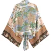Boho Kimono with Vibrant Floral Print and Tie Detail