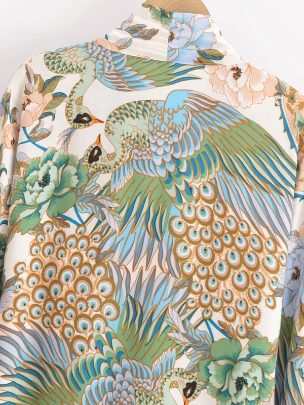 Boho Kimono with Vibrant Floral Print and Tie Detail