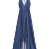 S9f53865004d448d4ac6ae17143e8c966H.webp Floral Maxi Dress with Elegant Deep V-Neck and Ties
