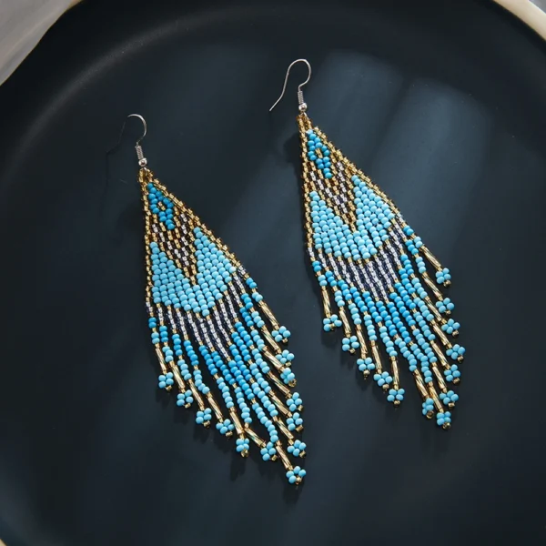 Spirit Flow Fringe Boho Earrings Turquoise – Spirit & Rebel