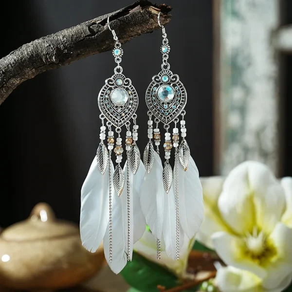 Sc1c27c8929cd419fa24596566c6ade1cm.webp Boho Feather Earrings with Vibrant Gemstone Accents