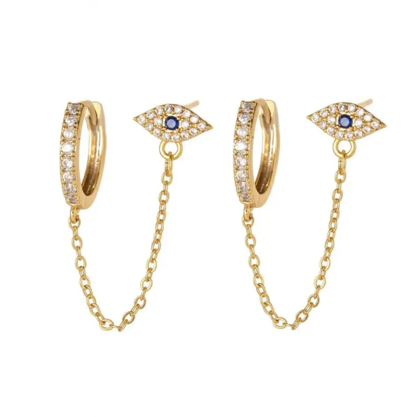 Mystic Evil Eye Huggie Hoop Earrings