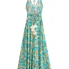 Sdf516e355ce643f7a05dfb806f19226au.webp Floral Maxi Dress with Elegant Deep V-Neck and Ties