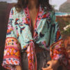 1 Adventure Awaits Batwing Boho Kimono with Ties and Vibrant Patterns