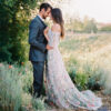 Meadow at Golden Hour: Floral Embroidered Off-Shoulder Wedding Dress