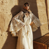 21_swapped Desert Muse Whimsical Tiered Ruffle Bell Sleeve Lace Maxi Dress