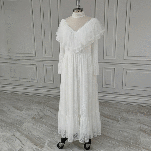 Timeless Grace Victorian Long Sleeve Lace Wedding Dress