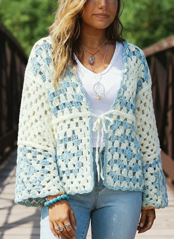 3_cleaned Shoreline Daydream Handmade Boho Crochet Cardigan