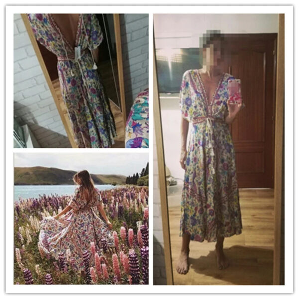 4 Sundara Bloom Boho Kaftan Maxi Dress