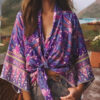 6 Adventure Awaits Batwing Boho Kimono with Ties and Vibrant Patterns