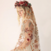 Autumn Embrace Floral Embroidered Veil Autumn Embrace Floral Embroidered Veil