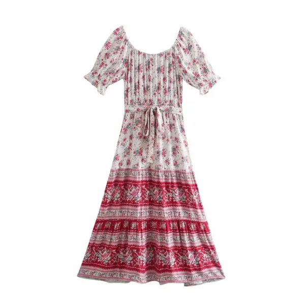 H2720fed60a2949bfb995324cc3ca3299z.webp Boho-Chic Ditsy Floral Tiered Maxi Dress with Ruffle Puff Sleeves
