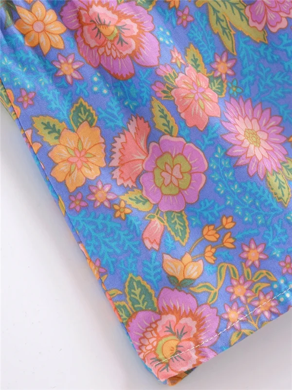 H2cf769d8436b424eb4cd5281d1f61e86p.webp Wanderlust Tie-Neck Floral Peasant Maxi Dress