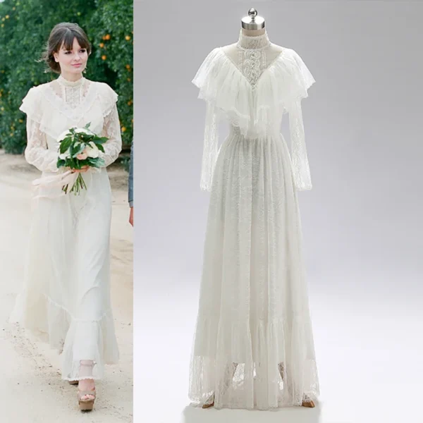 Timeless Grace Victorian Long Sleeve Lace Wedding Dress