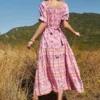 H668ec28704d84182a3815d804a8fcf0dM.webp Boho-Chic Ditsy Floral Tiered Maxi Dress with Ruffle Puff Sleeves