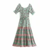 H77605e99bf724163bec3adb830be132cG.webp Boho-Chic Ditsy Floral Tiered Maxi Dress with Ruffle Puff Sleeves