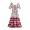 H8160da19074d45a79b22af58ef9c37a6X.webp Boho-Chic Ditsy Floral Tiered Maxi Dress with Ruffle Puff Sleeves