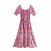H8ec83efebd904b83a0ed1609d0641d964.webp Boho-Chic Ditsy Floral Tiered Maxi Dress with Ruffle Puff Sleeves
