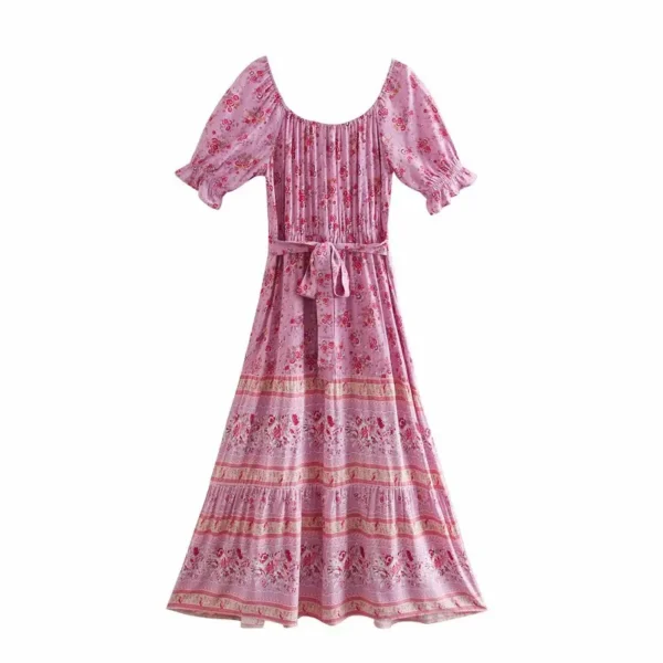 H8ec83efebd904b83a0ed1609d0641d964.webp Boho-Chic Ditsy Floral Tiered Maxi Dress with Ruffle Puff Sleeves