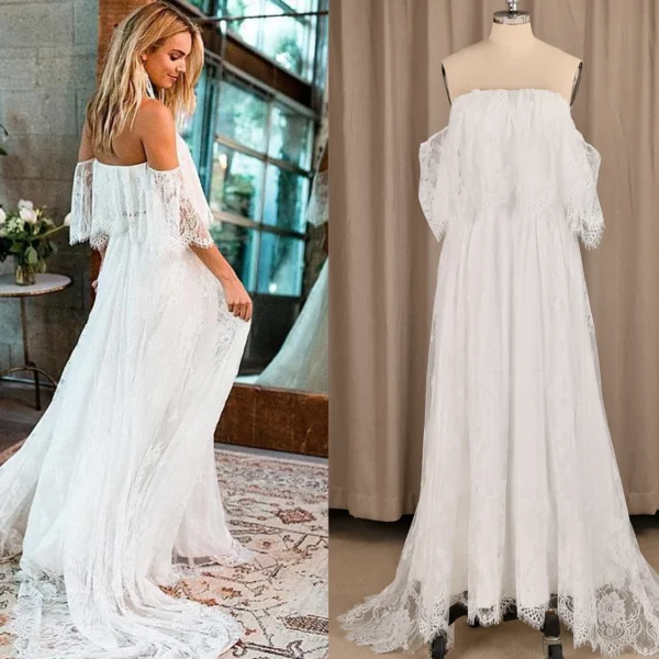 H9541648793994d7884c46d5697a42772K.webp Isla Lace Off Shoulder Two Pieces Wedding Dress