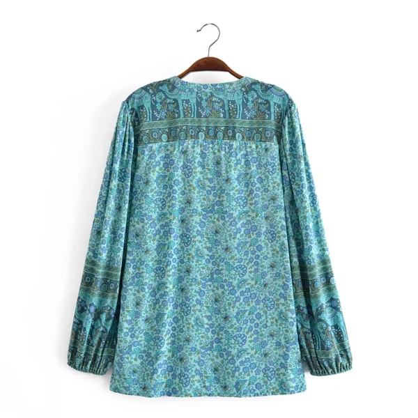 Ha9ae88e203794daf98048b986eb525274.webp Rhapsody Button-Down Boho Floral Blouse with Tassel Ties