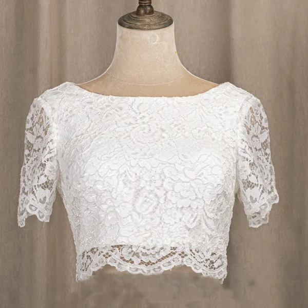Hb552cbdea8b0415f9ce18cdfcefaa5a6y.webp The Primrose Set — Lace Crop Top Wedding Dress with Short Sleeves – Spirit & Rebel