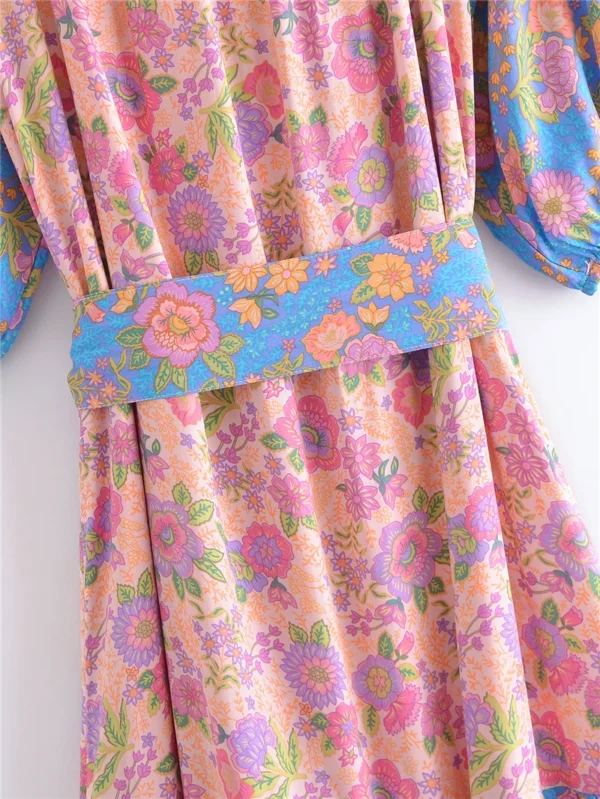 Hbf69467f09174a72932519c0abe1acf8A.webp Wanderlust Tie-Neck Floral Peasant Maxi Dress