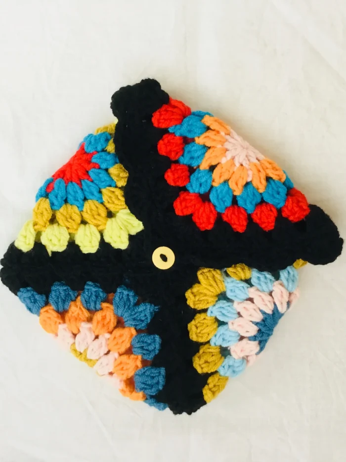 Colorful Granny Square Crochet Purse
