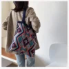He82393ab78a7438892e2a79c59474fb89.webp Geometric Woven Boho Tote Bag