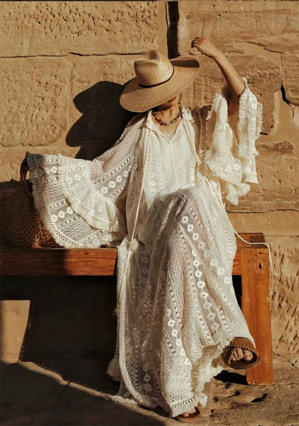 O1CN014x3LVK2D9k8Y8wH1z_78728567.webp Desert Muse Whimsical Tiered Ruffle Bell Sleeve Lace Maxi Dress