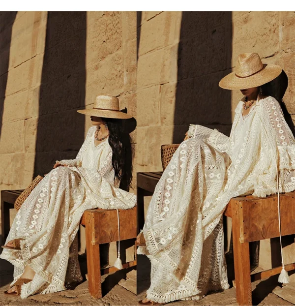 O1CN01Z9frQT2D9k8YWDYOv_78728567.webp Desert Muse Whimsical Tiered Ruffle Bell Sleeve Lace Maxi Dress