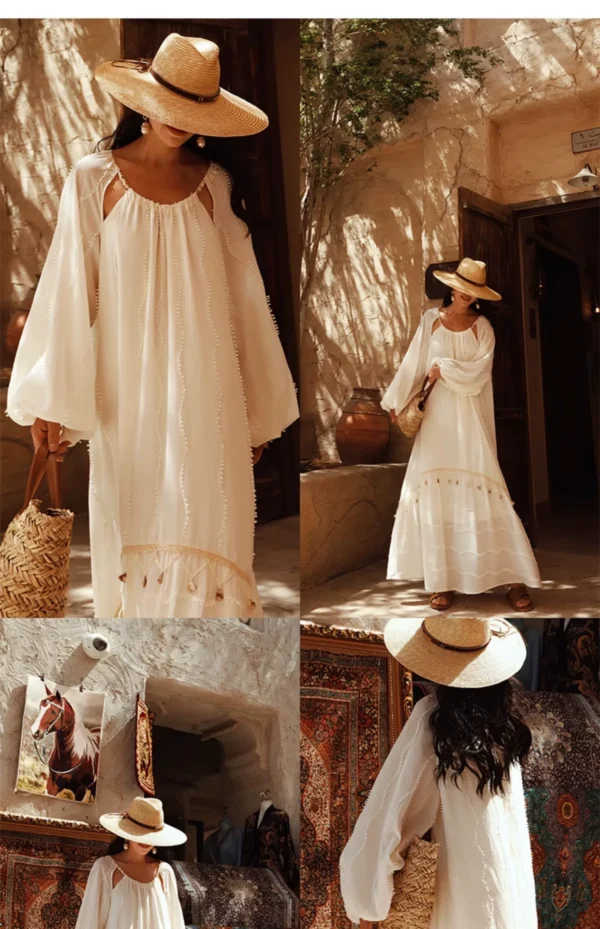 O1CN01ijQoHA2D9k2e0RF5Z_78728567.webp Golden Dune Seashell Tassel Boho Maxi Dress